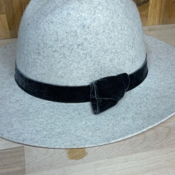 Hat Attack Madison Cream Wool Felt, Velvet Band Wide Brim Fedora Hat
